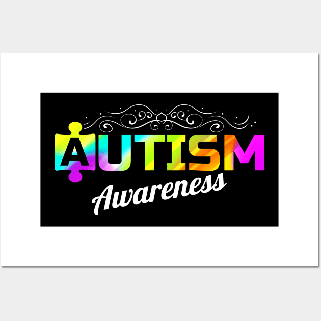 Colorful Jigsaw Puzzle Logo For Autism Awareness Wall Art by SinBle